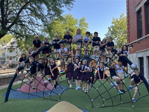 third grade on playground
